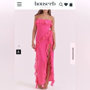 Brand new pink strapless house of cb dress. Never worn still in box.